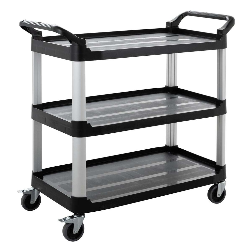 Servierwagen Polypropylen Groß mit Rollen, 3 Ebenen, 102 x 50 x 96 cm