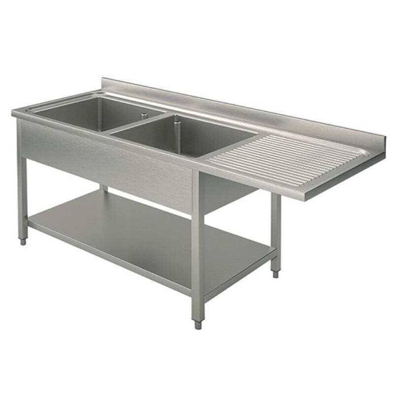 [SPZT-BASIC16X6L2] Spülzentrum Basic 16x6 mit 2 Becken links, Aufkantung und Grundboden