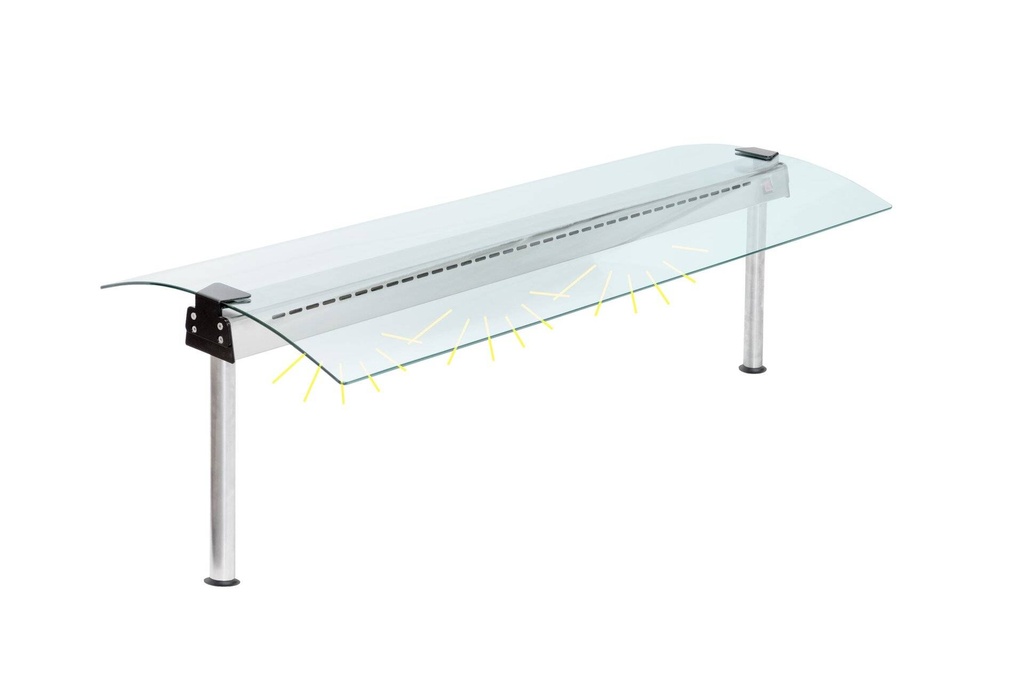 [HSB-311-RG2] Hustenschutz 3 GN1/1 Beidseitiges Glas - Beleuchtet