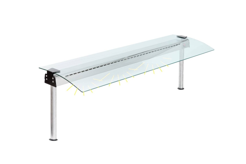 [HSBH-411-RG1] Hustenschutz 4 GN1/1 Einseitiges Glas - Halogenlampe