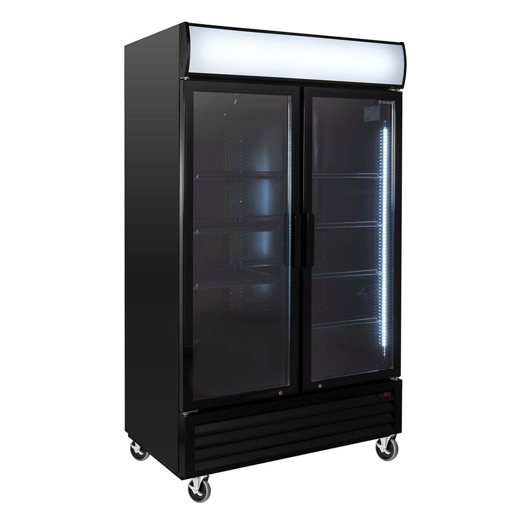 [GKS-1000KT] Getränkekühlschrank ECO 1000 mit Klapptüren und Leuchtaufsatz