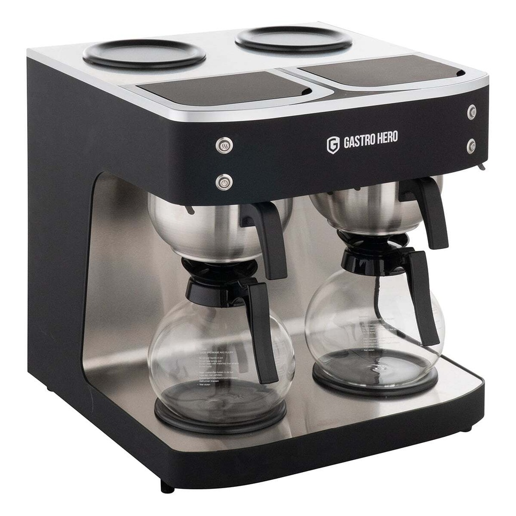 [FKM-ECO200] Filterkaffeemaschine ECO 2x 2 Liter schwarz inkl. 2 Glaskannen, 200 Tassen/Std., Professionelle Kaffeemaschine groß