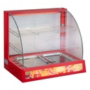 Warmhaltevitrine / Snackwärmer 660 mm, bis 85 °C, mit Beleuchtung