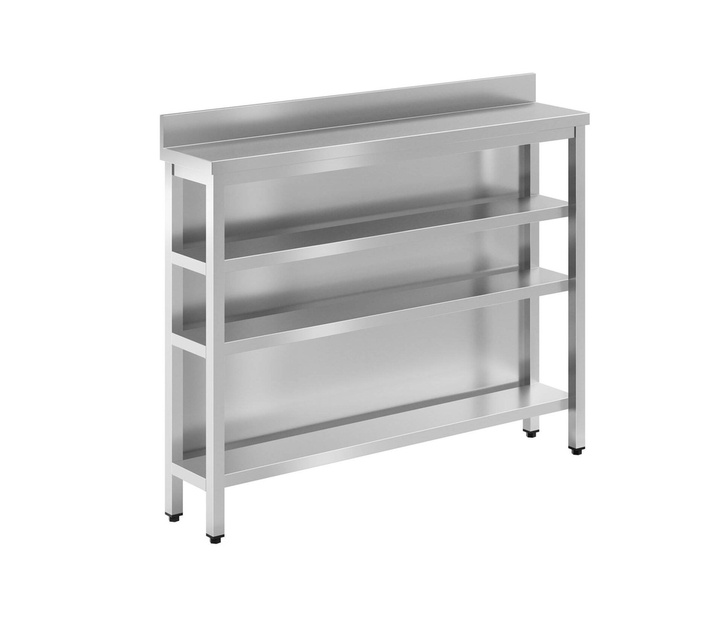 [BA-ECO10X3] Edelstahl Bar Arbeitstisch ECO10x3, mit 2 Zwischenböden