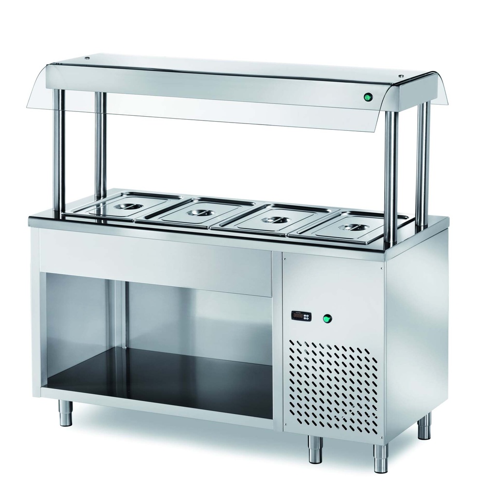 [VIN/20] Buffetinsel PROFI Kalt offen mit Hustenschutz 2000x700x1500 - 5x GN 1/1