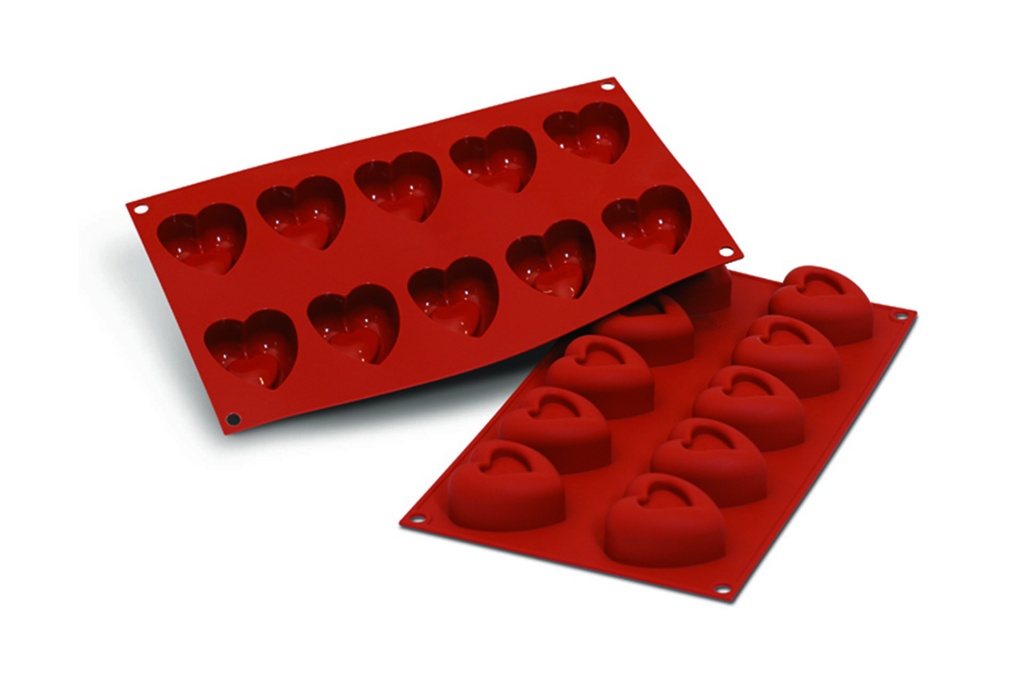 [115091] Silikonbackform Herz, Ø 56 x 52 mm, H 29 mm