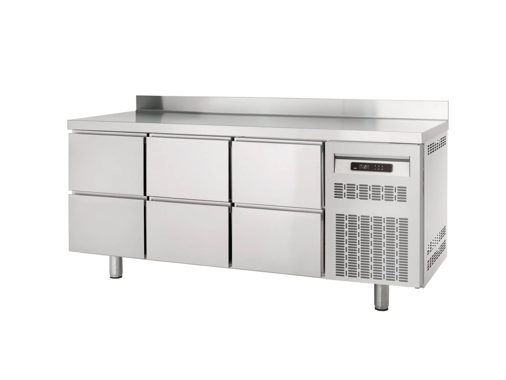 [KTN700-PROFI0/6AK] Kühltisch Profi 0/6 Superior mit Aufkantung - GN 1/1