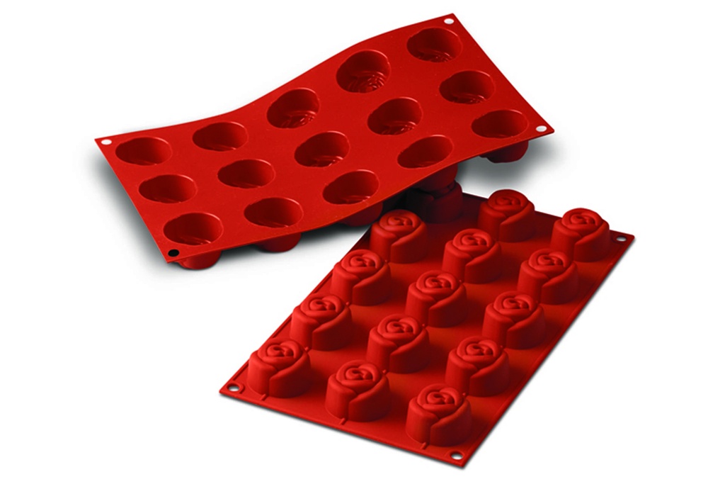 [115093] Silikonbackform Rose, Ø 44 mm, H 27 mm