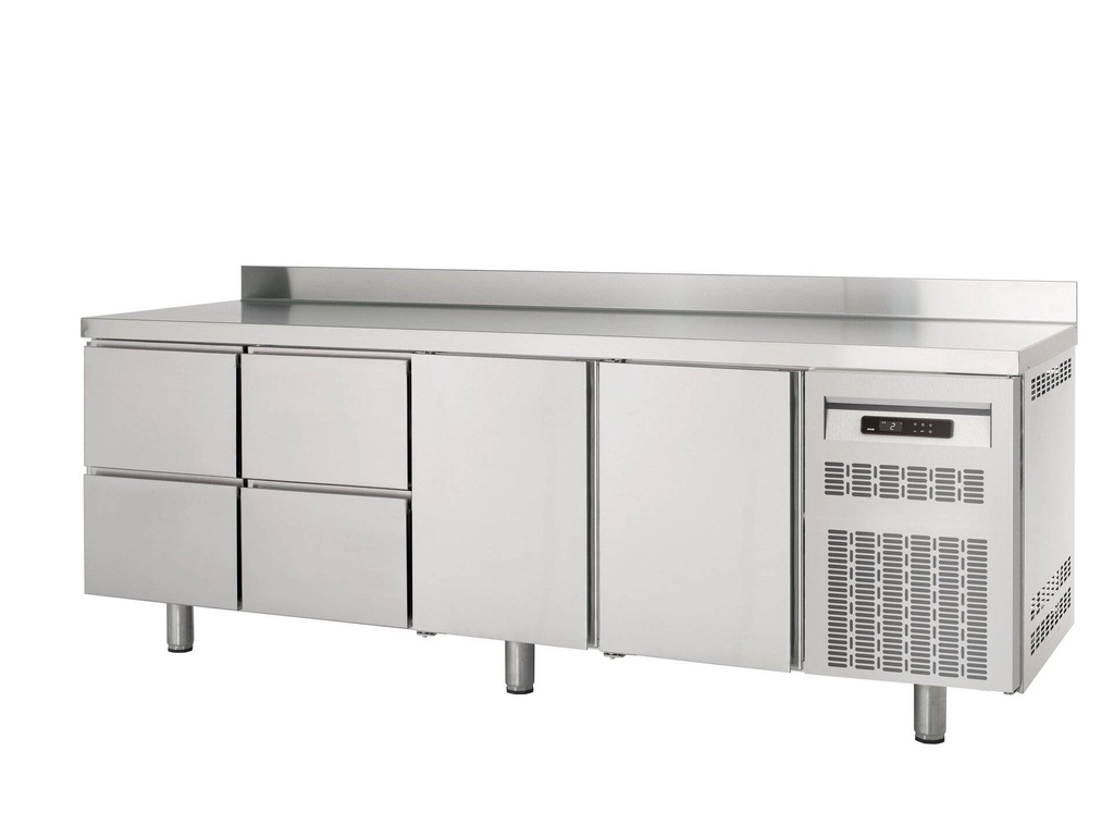 [KTN700-PROFI2/4AK] Kühltisch Profi 2/4 Superior mit Aufkantung - GN 1/1