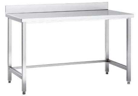 [AT-ECO1560A] Edelstahl Arbeitstisch Eco 15x6 ohne Grundboden mit Aufkantung