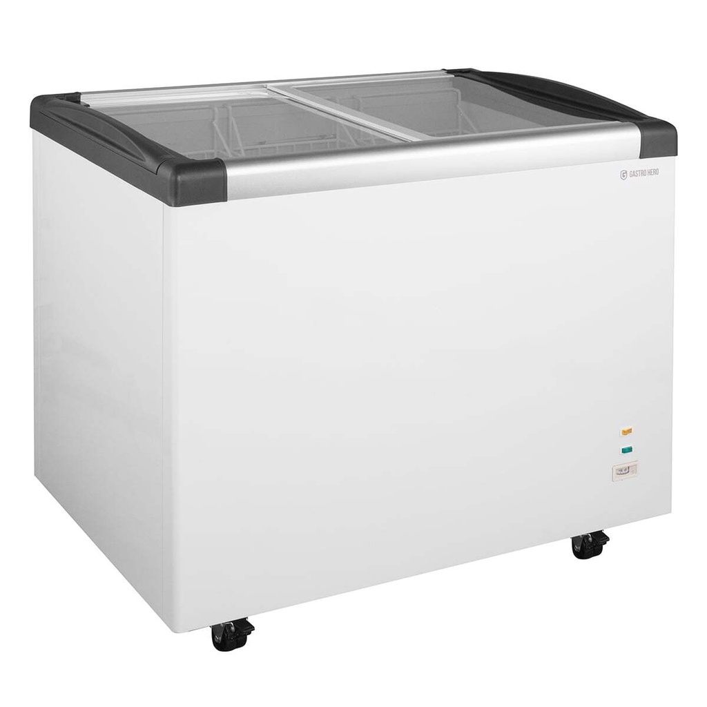 [TKTR-ECO350GN] Tiefkühltruhe ECO 350 mit Glasschiebedeckel, 4 Rollen