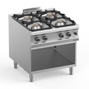 Gasherd  Serie 900 - 80/90 mit offenem Unterbau - 4 Kochstellen - 36 kW