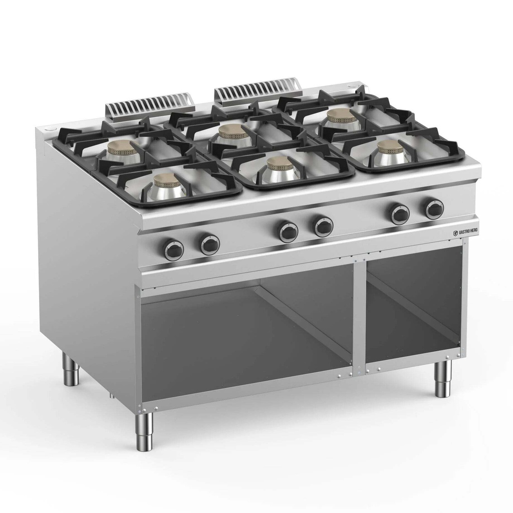 [DXMFB912AXXS] Gasherd  Serie 900 - 120/90 mit offenem Unterbau  - 6 Kochstellen - 33 kW