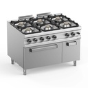 Gasherd  Serie 900 - 120/90 mit Elektrobackofen - 6 Kochstellen - 39 kW