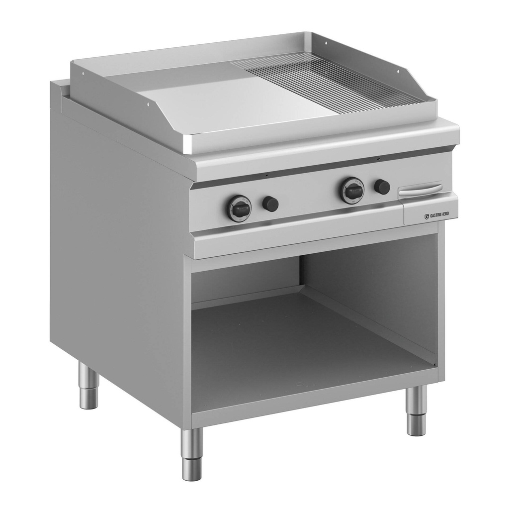 Gasgrillplatte  Serie 900 - 80/90-  ⅔ glatt, verchromt, ⅓ gerillt