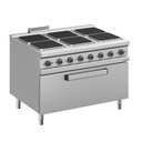 Elektroherd  Serie 900 - 120/90 mit großem Elektrobackofen - 6 quadratische Kochfelder  - 30 kW