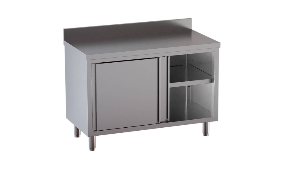 [ASS-ECO2060A] Edelstahl-Arbeitsschrank ECO 20x6 mit Aufkantung