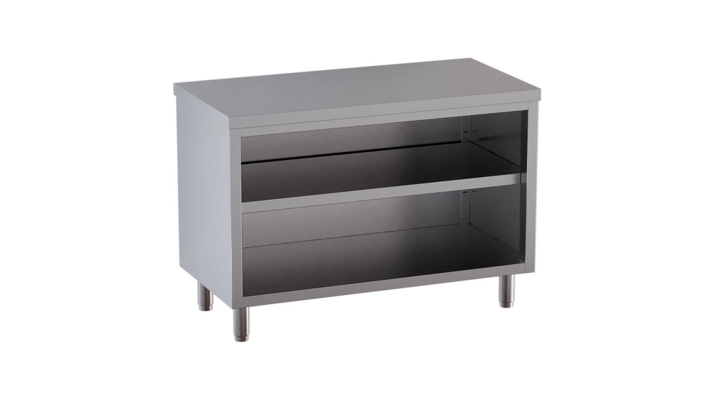 [ASSO-ECO0670] Edelstahl-Arbeitsschrank ECO 6x7 offen ohne Aufkantung