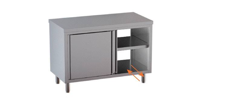 Edelstahl Durchreicheschrank ECO 20x6 mit Schiebetüren