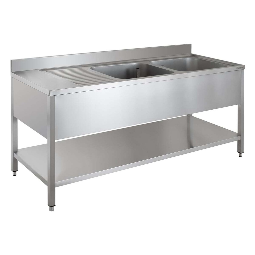 [SPT-ECO1560R2] Spültisch ECO 15x6 mit 2 Becken rechts