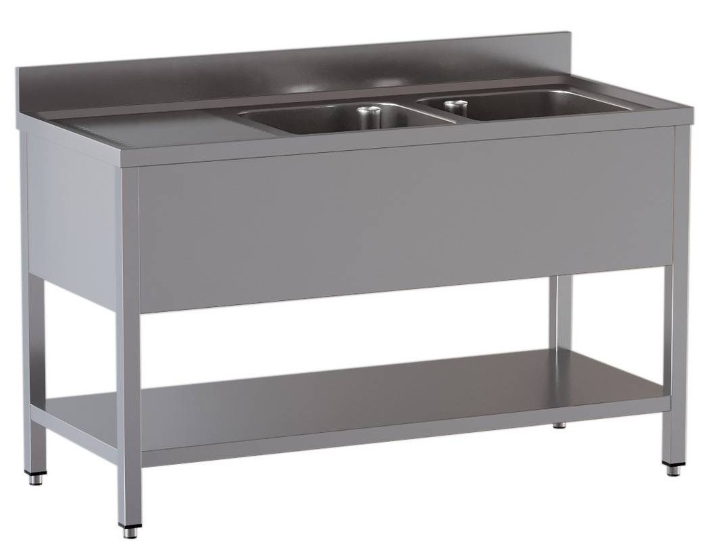 [SPT-ECO1570R2] Spültisch ECO 15x7 mit 2 Becken rechts