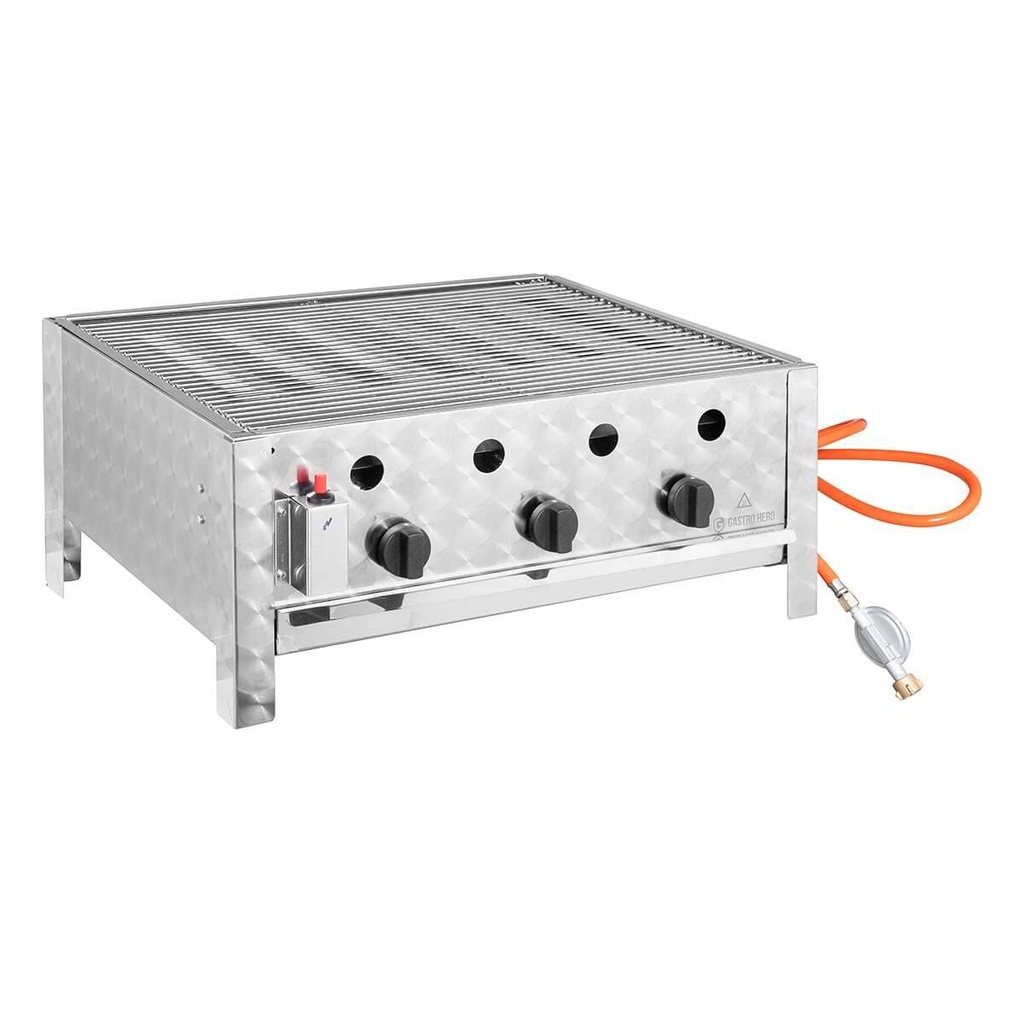 [TBG3-T] Kombibräter Gas mit 3 Brenner 10 kW, 650 x 570 x 270 mm