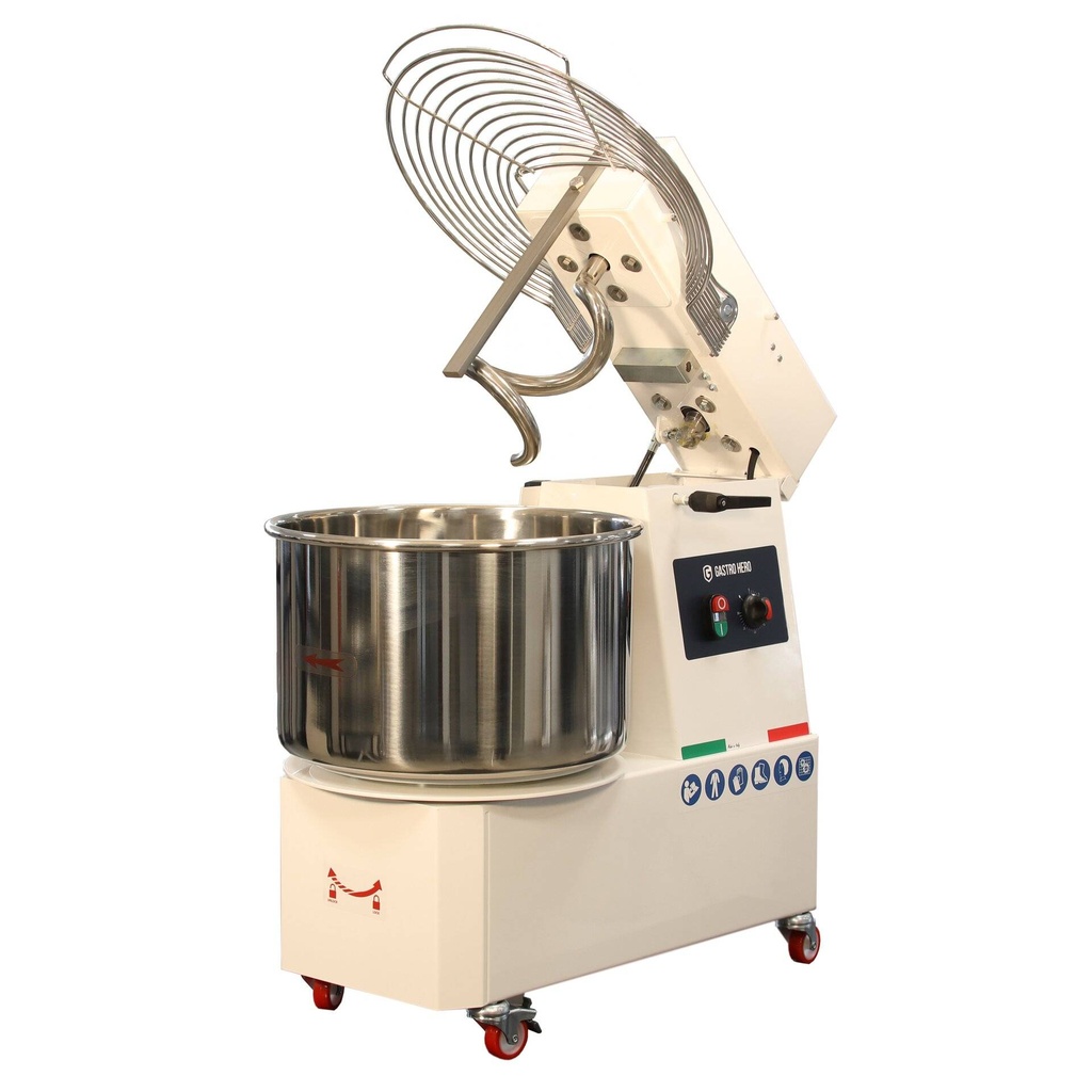 Spiral-Teigknetmaschine PROFI 33 Liter 400V mit Rollen - variabler Kopf