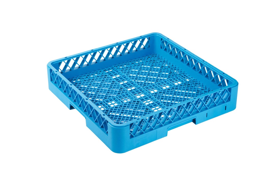 [GSK5050F] Spülkorb 500x500 mm ohne Aufteilung für Besteck, feinmaschig, blau