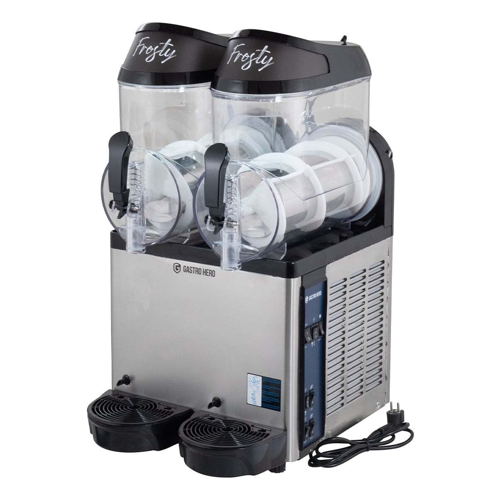 Slush Eis Maschine 2x 12 Liter Edelstahl schwarz