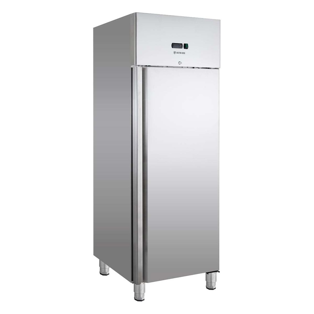 Gastronomie Kühlschrank ECO 600 GN 2/1, 600 Liter Kühlraumvolumen, 3 verstellbare Einlegeböden, Edelstahl