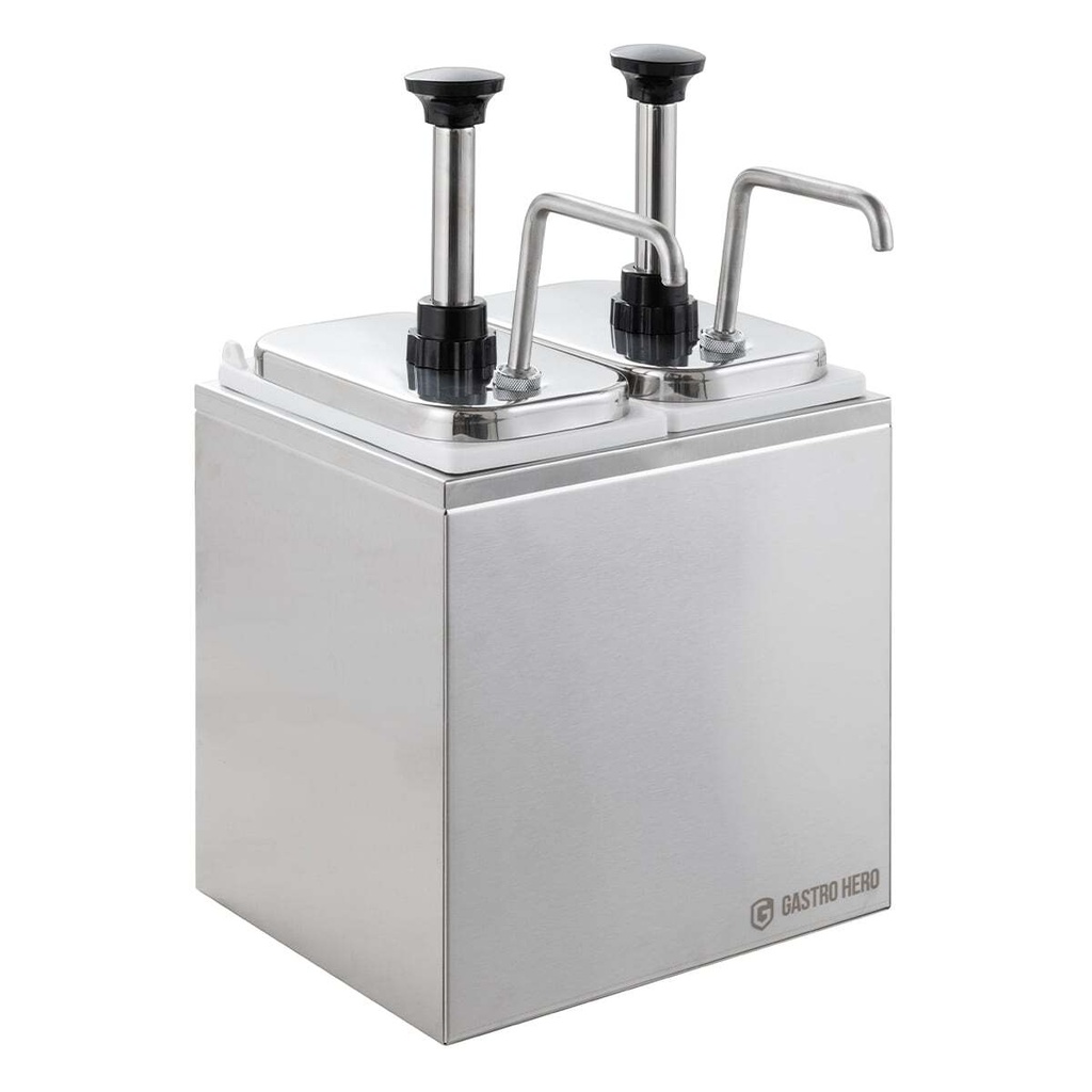 Saucenspender - 2 x 2 Liter - Dosierpumpe Edelstahl