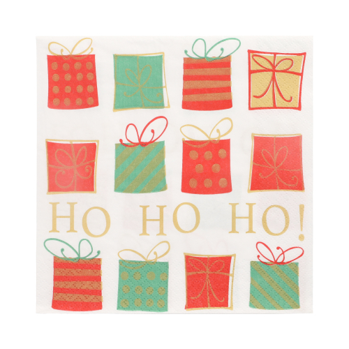[37212] 15 x 20 Servietten, 3-lagig 1/4-Falz 33 cm x 33 cm "Christmas Gifts"