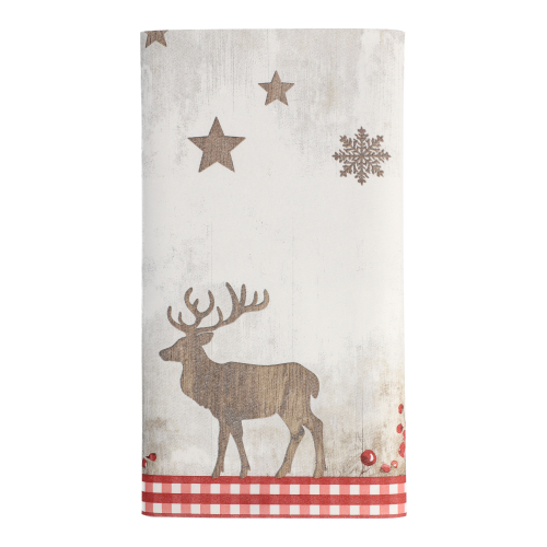 [37225] 5 x Tischdecke, stoffähnlich, Airlaid 120 cm x 180 cm "X-Mas Deer"
