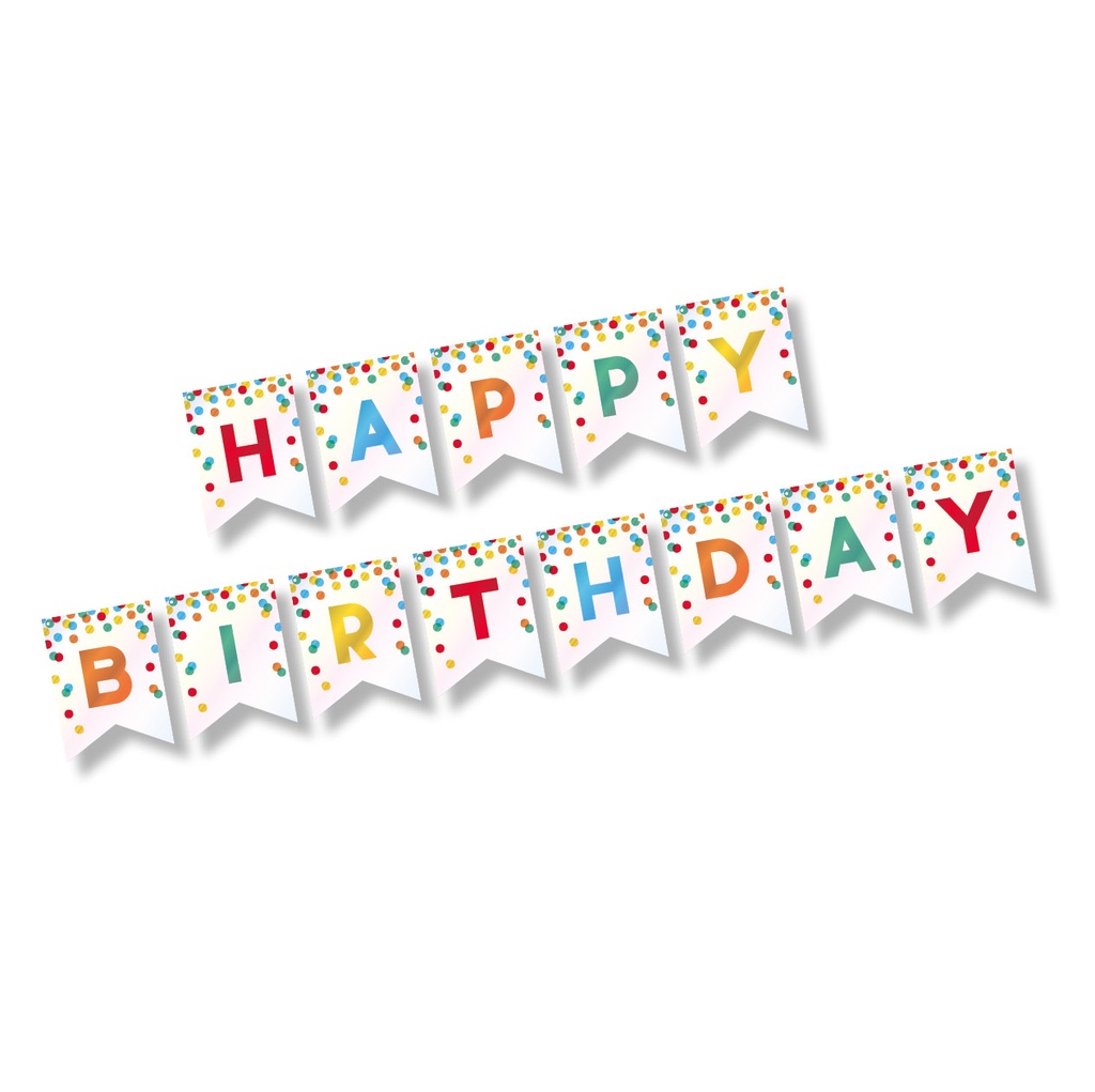 [37241] 12 x Grußkette 3,5 m x 20 cm "Happy Birthday"