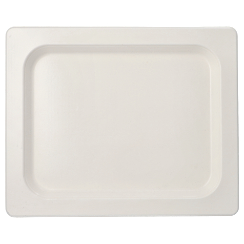 [37305] 4 x 25 Servierplatten, Zuckerrohr GN 1/2 2 cm x 32,4 cm x 26,4 cm weiss