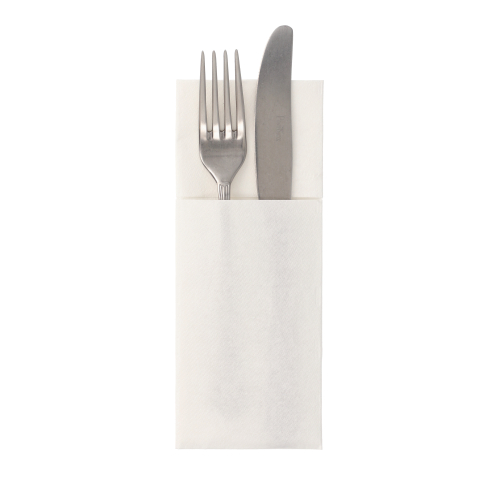 [37327] 6 x 50 Servietten "ROYAL Collection" 40 cm x 30 cm weiss mit Besteckfalz