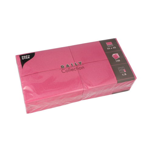 [37351] 6 x 150 Servietten "DAILY Collection" 1/8-Falz 32 cm x 32 cm fuchsia