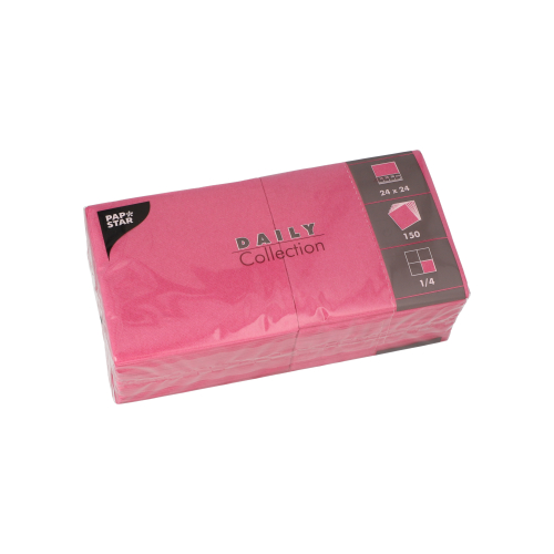 [37370] 6 x 150 Servietten "DAILY Collection" 1/4-Falz 24 cm x 24 cm fuchsia