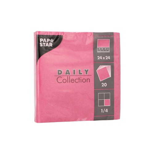 [37372] 20 x 20 Servietten "DAILY Collection" 1/4-Falz 24 cm x 24 cm fuchsia