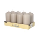 6 x 8 Stumpenkerzen Ø 47 mm · 100 mm greige