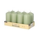 6 x 8 Stumpenkerzen Ø 47 mm · 100 mm jadegrün