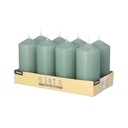 6 x 8 Stumpenkerzen Ø 47 mm · 100 mm blaugrün