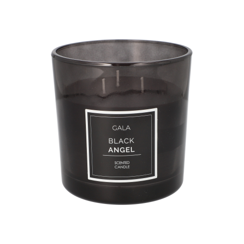 6 x "GALA" 3-Dochtkerze mit Duft Ø 14 cm · 14 cm schwarz - Black Angel