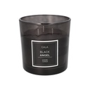 6 x "GALA" 3-Dochtkerze mit Duft Ø 14 cm · 14 cm schwarz - Black Angel