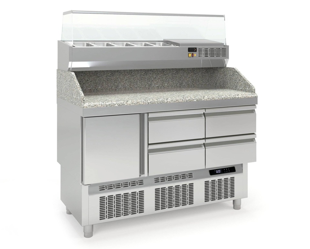 [PTA-PROFI1/4] Pizzatisch PROFI Mini 1/4 mit Kühlaufsatz