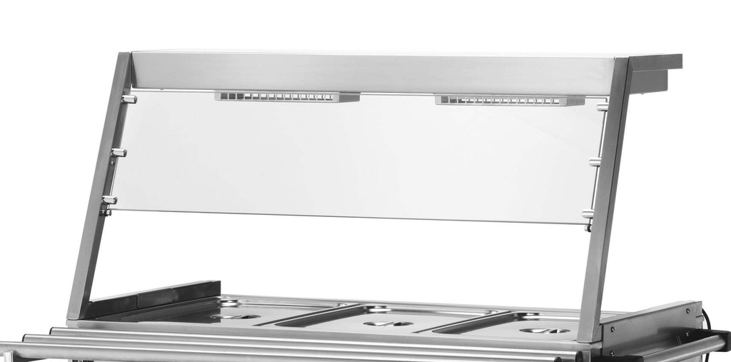 [ART.026.PD/N] Aufsatz mit Infrarot-Lampen und Hustenschutz für Bain-Marie-Wagen PROFI 4x GN 1/1 mit separaten Becken