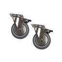 2 Rollen mit Bremse für Arbeitstische