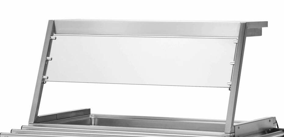 Aufsatz mit Hustenschutz ohne Beleuchtung für Bain-Marie Wagen PROFI 4x GN 1/1