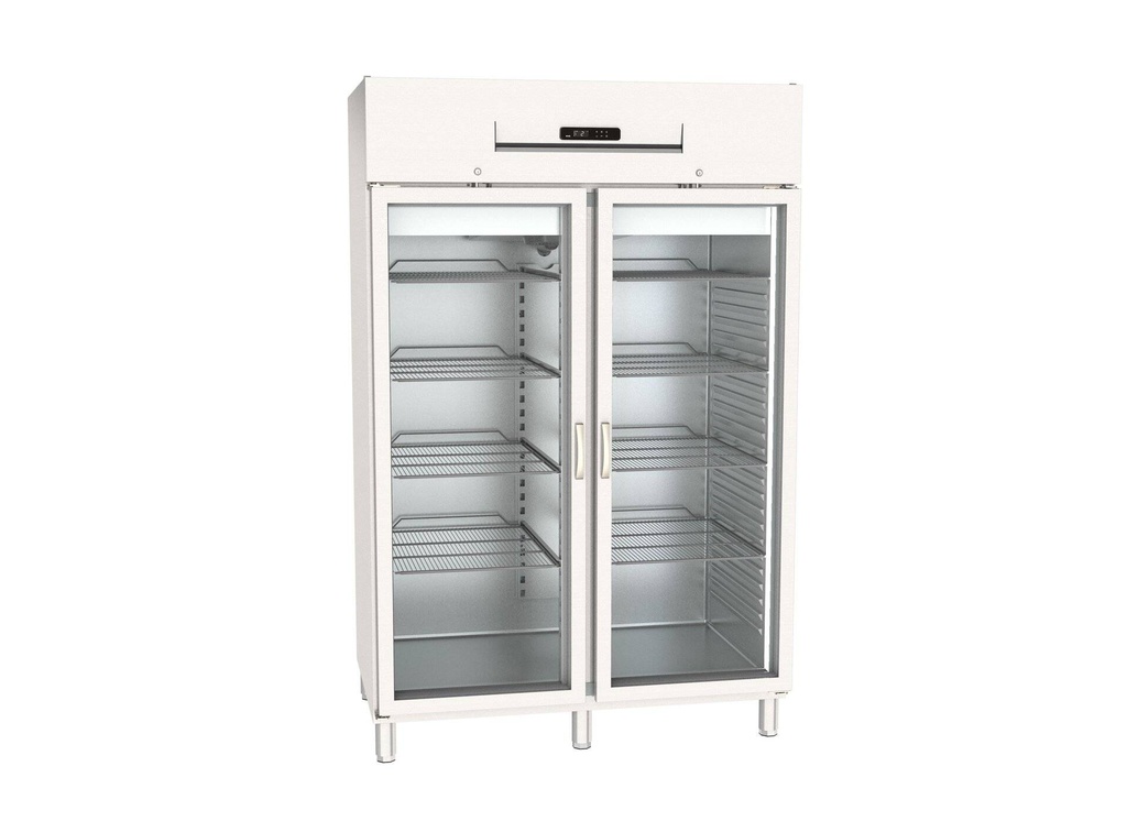 Gastro Kühlschrank PROFI 1400 GN 2/1 Superior mit 2 Glastüren, 1168 Liter Kühlraumvolumen, Made in Europe