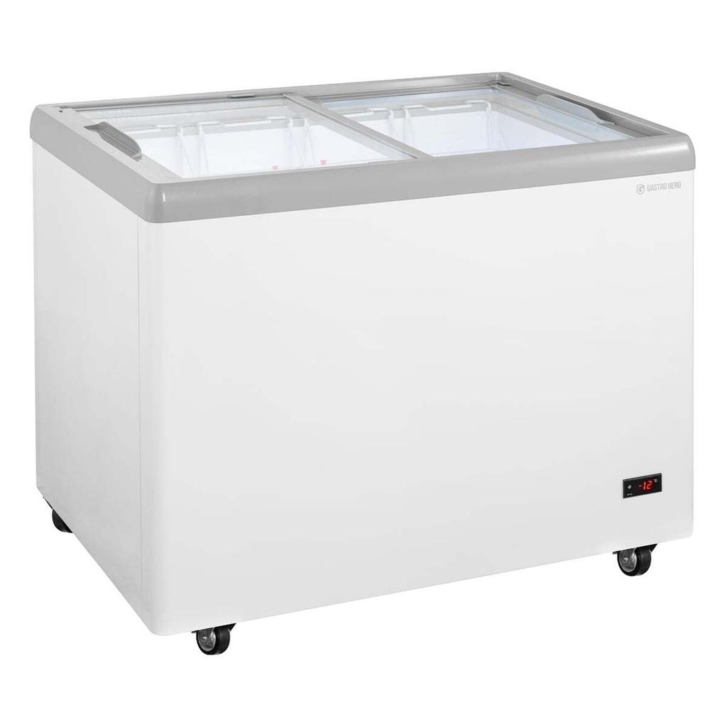 Eiscreme-Gefriertruhe 284 Liter mit LED-Beleuchtung und Rollen